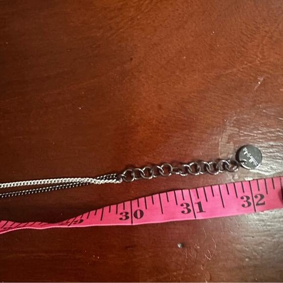 Stella & Dot Chiara Pendant Necklace Coastal Cowgirl Silver Fringe White Leather - Picture 7 of 11